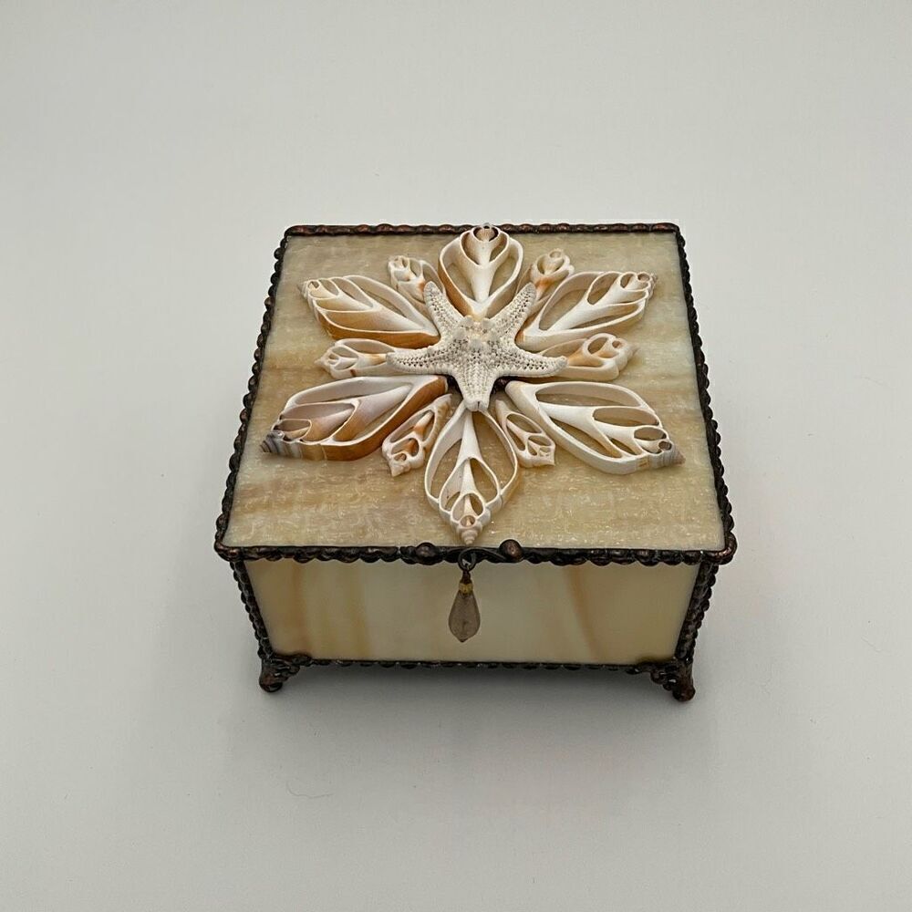HANDCRAFTED Stained Glass Jewelry Box Keepsake Box